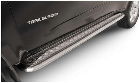 Подножки с листом, лист алюминий, окантовка нержавейка диам.57мм, для Chevrolet Trailblazer 2012-