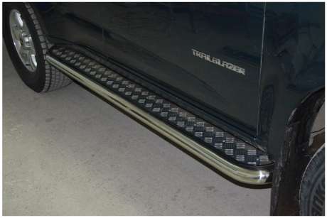 Подножки с листом диам.60мм, лист алюминий, окантовка нержавейка, для авто Chevrolet Trailblazer 2012-