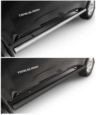 Подножки-трубы диам.76мм, нержавейка (возможен заказ сталь с черным покрытием -60%), для авто Chevrolet Trailblazer 2012-