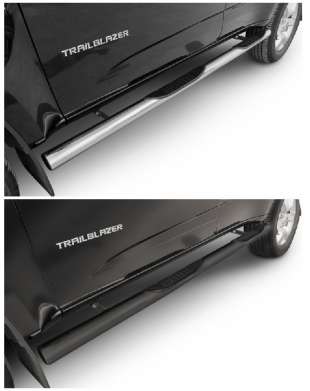 Подножки-трубы со ступеньками диам.76мм, нержавейка (возможен заказ сталь с черным покрытием -60%), для авто Chevrolet Trailblazer 2012-