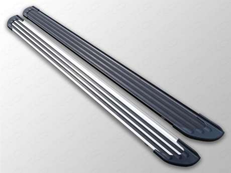 Пороги алюминиевые `Slim Line Black` 1820 мм код CHEVTRBL13-16B для CHEVROLET TRAILBLAIZER 2013-