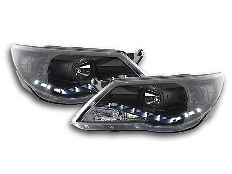 Передняя оптика диодная черная Sonar для Volkswagen Tiguan 2007-2011