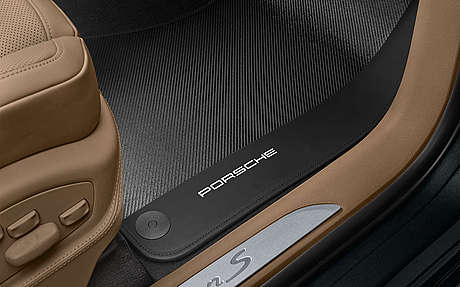 Карбоновые коврики с кожаной окантовкой 95B 044 802 43 для Porsche Macan 2014-