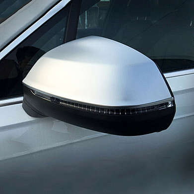 Накладки на зеркала S Line Style цвет матовое серебро для Audi Q7 2015-2021
