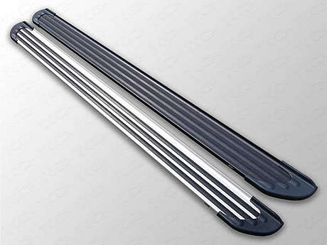 Пороги алюминиевые Slim Line Silver 1720 мм MITOUT14-29S для Mitsubishi Outlander 2014-2015