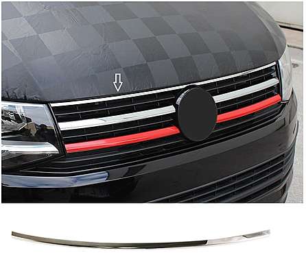 Накладки на решетку радиатора (верхняя), нержавейка 1шт, для авто Volkswagen T6 2015-2020