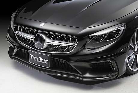 Накладка на передний бампер (с LED-оптикой) (с карбоном) WALD Black Bison для Mercedes S-class Coupe (C217) (оригинал, Япония)