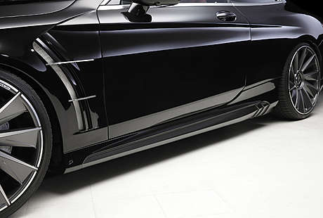 Накладки на пороги (с карбоном) WALD Black Bison для Mercedes S-class Coupe (C217) (оригинал, Япония)