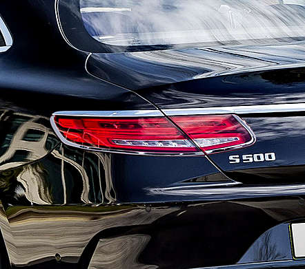 Накладки на задние фонари хромированные IDFR 1-MB607-02C для Mercedes-Benz C217 S-Class Coupe 2015-