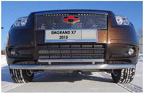 Накладка под решетку бампера (нижняя), лист, нержавейка, для авто Geely Emgrand X7 2013-2016