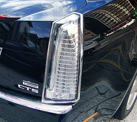 Накладки на задние фонари хромированные IDFR 1-CD501-02C для Cadillac CTS 2008-2014