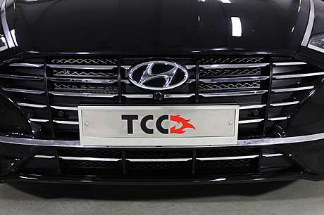 Решетка радиатора внутренняя (алюминий black) HYUNSON20-12 для Hyundai Sonata 2020-