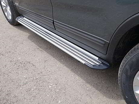 Пороги алюминиевые Slim Line Silver 1720 мм KIASOR12-20S для KIA Sorento 2012-2020