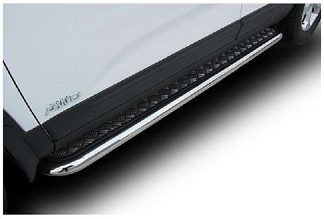 Подножки с листом, лист алюминий, окантовка нержавейка диам.57мм, для авто Kia Sorento XM 2012-