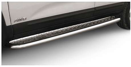 Подножки с листом, лист алюминий, окантовка нержавейка диам.42мм, для авто Kia Sorento XM 2009-2012