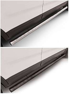Подножки-трубы диам.76мм, нержавейка (возможен заказ сталь с черным покрытием -60%), для авто Kia Sorento XM 2012-