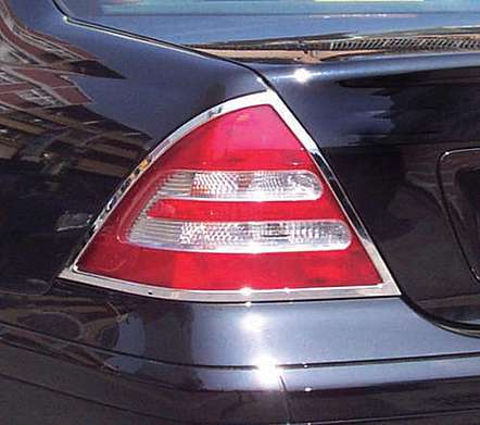 Накладки на задние фонари хромированные IDFR 1-MB103-02C для Mercedes-Benz W203 C Class 2000-2006
