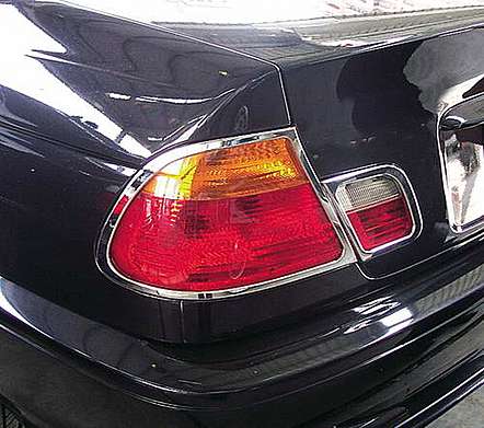 Накладки на задние фонари хромированные IDFR 1-BW102-02C для BMW E46 2D 1999-2003
