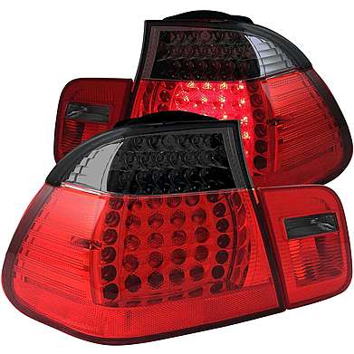Задние фонари диодные красные с тонированными вставками Anzo 321123 для BMW E46 4D 2002-2005