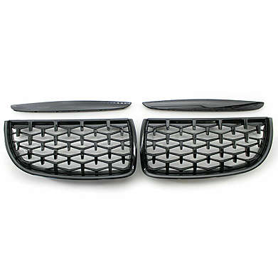 Решетки радиатора черные глянцевые Diamond Style для BMW E90 E91 2005-2008
