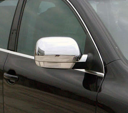 Накладки на зеркала хромированные IDFR 1-VW700-03C для Volkswagen Touareg 2003-2007  