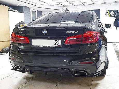 Накладка на задний диффузор под покраску Parsan PT-G30-DF01 для BMW 5-серии (G30) M-Sport