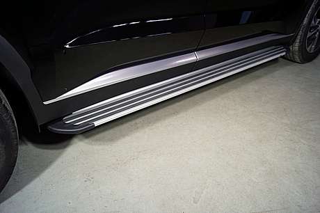 Пороги алюминиевые Slim Line Silver 1920 мм HYUNPAL21-19S для Hyundai Palisade 2020-