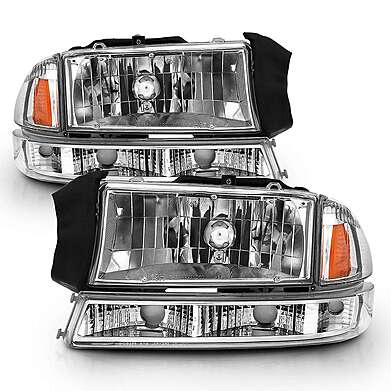 Передние фары хромированные Anzo 111455 для Dodge Dakota 1997-2004 / Dodge Durango 1998-2003