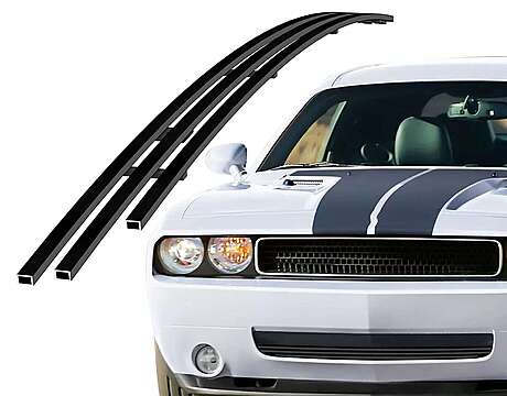 Решетка в передний бампер черная APS N19-J80666D для Dodge Challenger 2009-2010