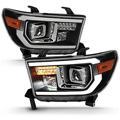 Передняя оптика диодная черная Anzo 111447 для Toyota Tundra 2014-2017 / Toyota Sequoia 2008-2017 