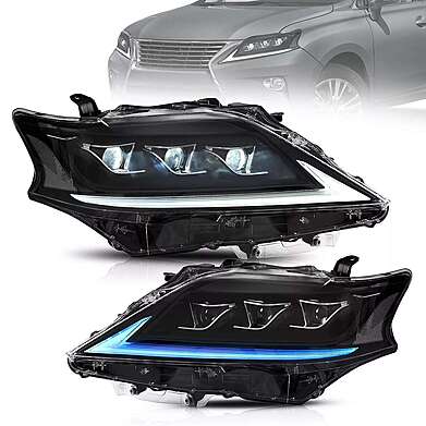 Передняя оптика диодная черная VLAND YAA-RX-0389 для Lexus RX Series RX330 RX350 RX450 2008-2015 